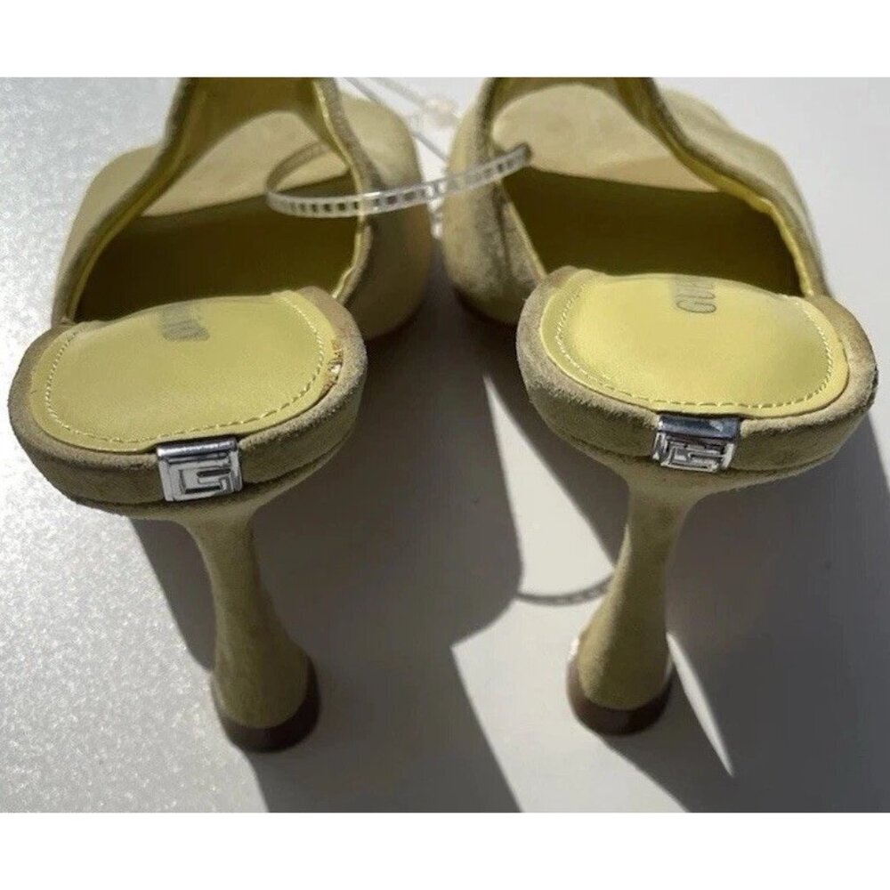 GUESS Yellow Padded Hambree 1191221 Square Toe Leather Heels Women’s Sz 6 - Picture 9 of 16
